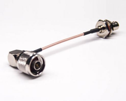 N型公头弯式转BNC大六角防水直式母头射频线接RG316